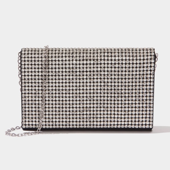 STELLA CRYSTAL BAG by Amber Sceats -NWT  Satin/Cubic Zirconia crystal cl… - Picture 1 of 7